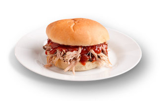 Maid-Rite pulled pork sandwich